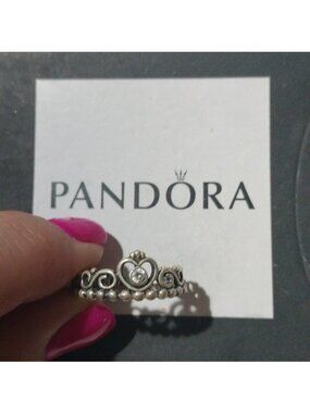 Pandora Sterling Silver My Princess Tiara Crown Ring, 190880cz, Size 56
